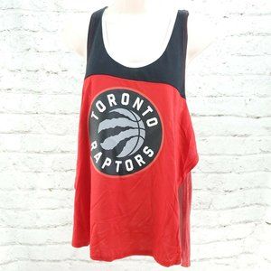 Adidas Womens Red Black Toronto Raptors Basketball Pullover Split Tank Top Sz L